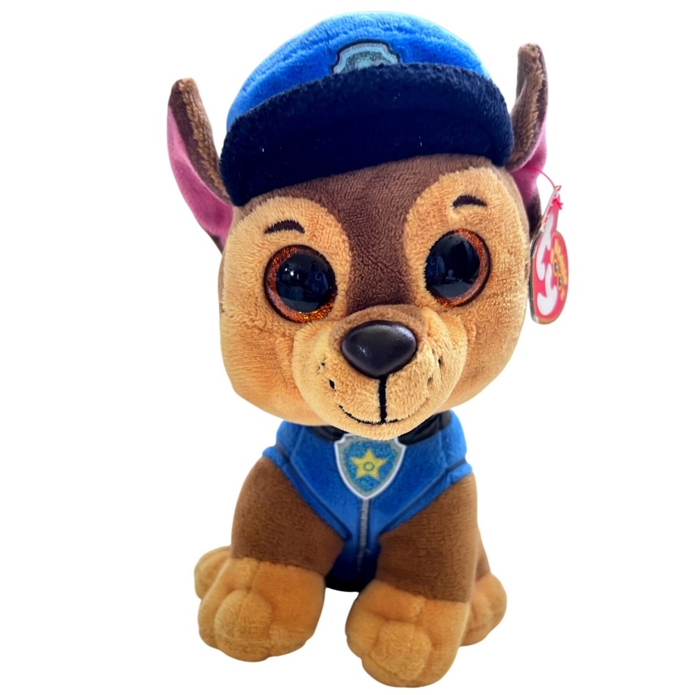 Ty Beanie Boos Chase PAW Patrol Police Dog Plush 7" Nickelodeon With Tag